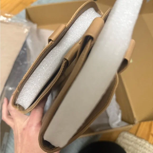 NWT Tan Knee-High Cowboy Boots / Vegan Leather / Faux Leather - Picture 11 of 17